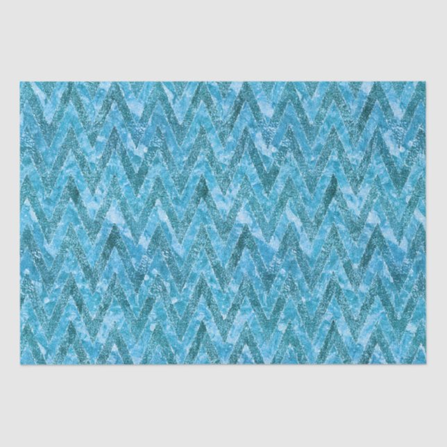 Papier Mousseline Aqua Marbled Chevron (Recto)