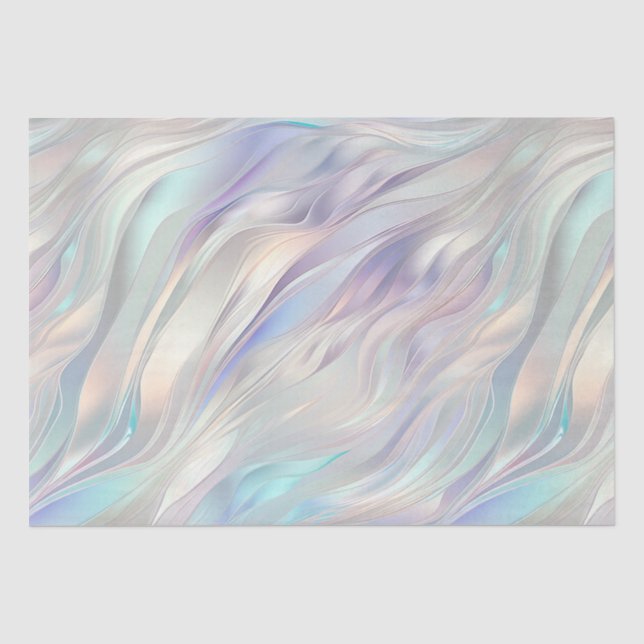 Papier Mousseline Aqua Purple Pearl Swirl (Recto)