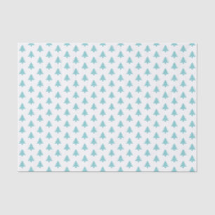 Papier Mousseline Aqua/White Christmas Tree Motif emblématique