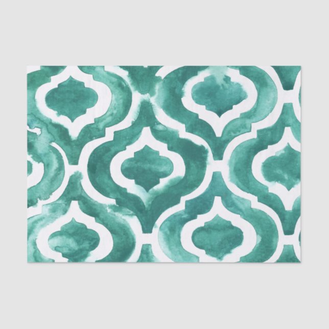 Papier Mousseline Aquamarine Motif IV (Recto)