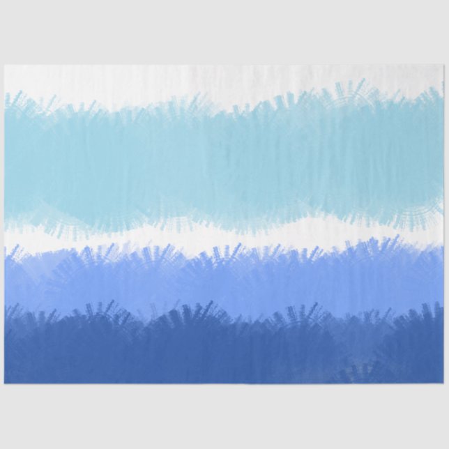 Papier Mousseline Aquarelle Abstraite moderne tons bleus (Recto)