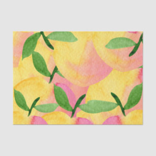 Papier Mousseline Aquarelle Abstraite Peach Fruit