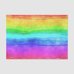 Papier Mousseline Aquarelle Arc-en-ciel rayures Papier Tissu