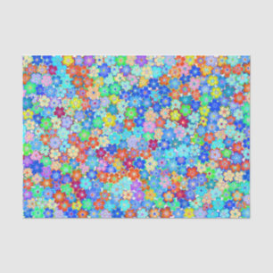 Papier Mousseline Aquarelle Art Très Petite, Fleurs Colorées