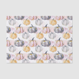 Papier Mousseline Aquarelle Automne Citrouille Motif Automne Découpa
