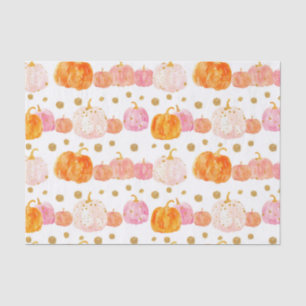Papier Mousseline Aquarelle Automne Citrouille Motif Automne Découpa