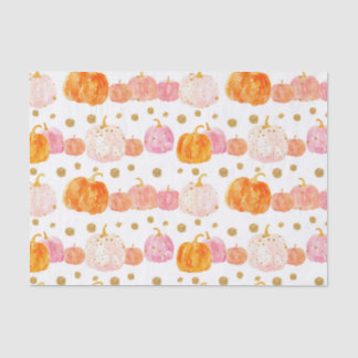 Papier Mousseline Aquarelle Automne Citrouille Motif Automne Découpa