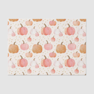 Papier Mousseline Aquarelle Automne Citrouille Motif Automne Découpa