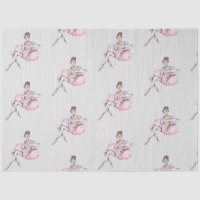 Papier Mousseline Aquarelle Ballerina Series Design 28 Tissu Papier (Recto)