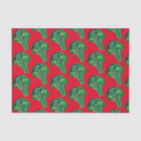 Aquarelle Big Broccoli Rouge Vert Noël Cadeau