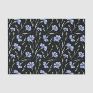Papier Mousseline Aquarelle bleu Cornflower Arrière - plan noir