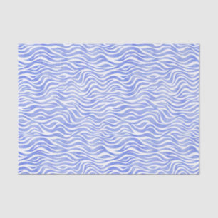 Papier Mousseline Aquarelle bleu Denim Zebra Imprimer