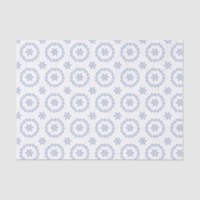 Papier Mousseline Aquarelle Blue Designer Snowflon (Recto)