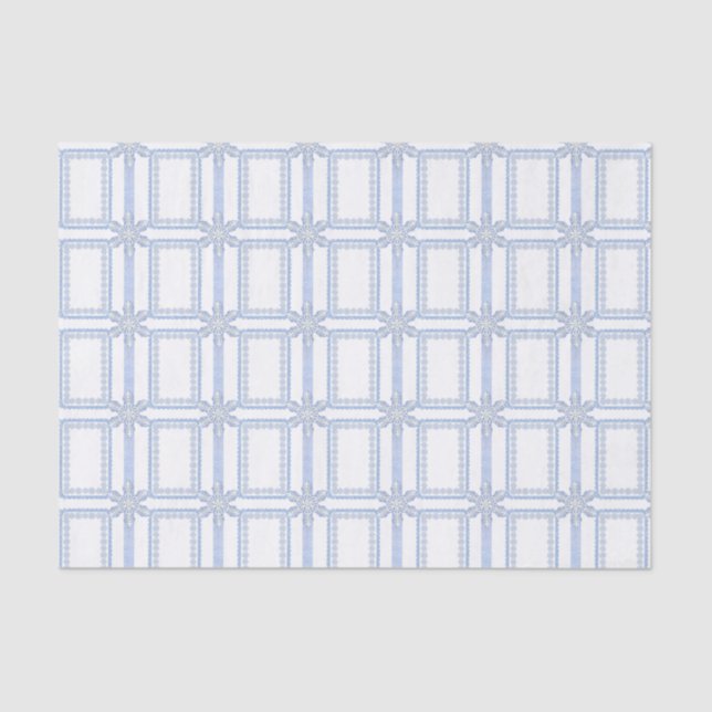 Papier Mousseline Aquarelle Blue Designer Snowflon (Recto)