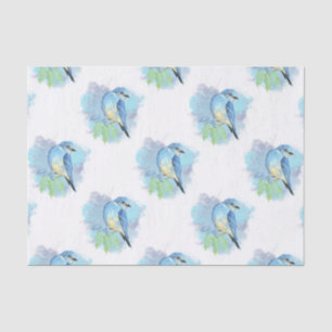Papier Mousseline Aquarelle Bluebird Garden Oiseau Art