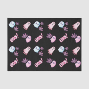 Papier Mousseline Aquarelle Boo Ghost Bats motif Halloween