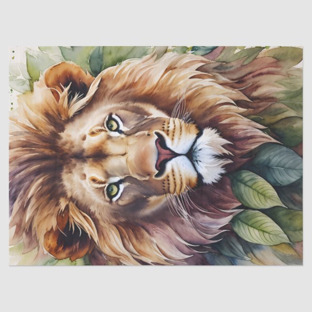 Papier Mousseline Aquarelle botanique de Lion (Recto)