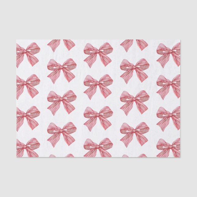 Papier Mousseline Aquarelle Bow rayé rouge et blanc (Recto)