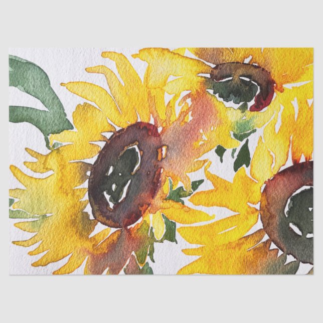 Papier Mousseline Aquarelle brillante tournesol Fabuleux 50 (Recto)