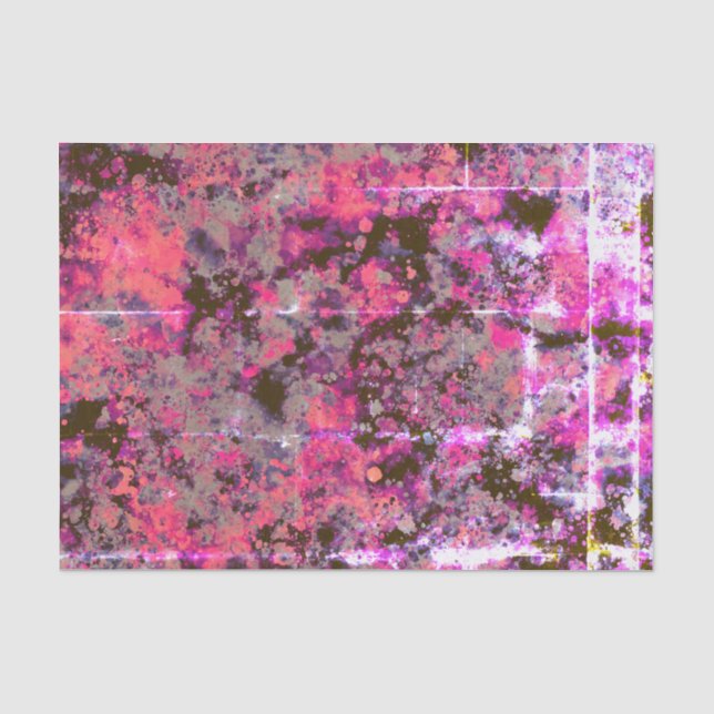 Papier Mousseline Aquarelle brique noir rose Paint Splash Abstrait (Recto)