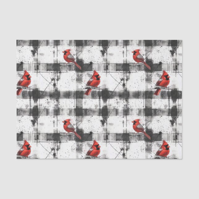 Papier Mousseline Aquarelle cardinale de Black Check (Recto)