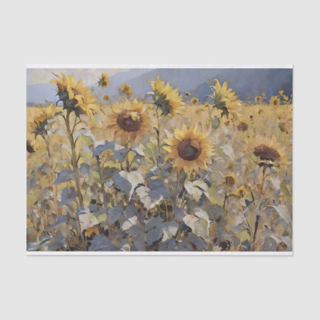 Papier Mousseline Aquarelle Champ de Découpage des tournesols (Recto)