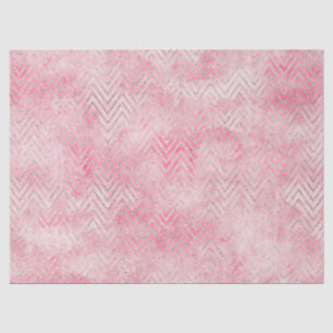 Papier Mousseline Aquarelle Chevron rose pâle