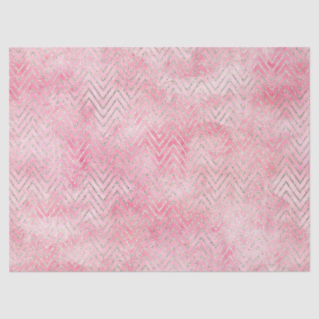 Papier Mousseline Aquarelle Chevron rose pâle (Recto)