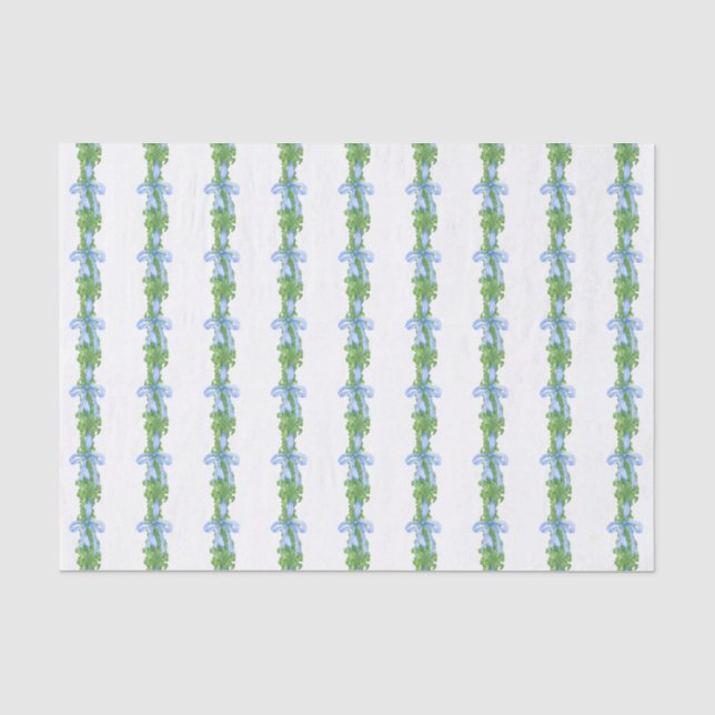 Papier Mousseline Aquarelle Chinoiserie Bow Garland Noël (Recto)