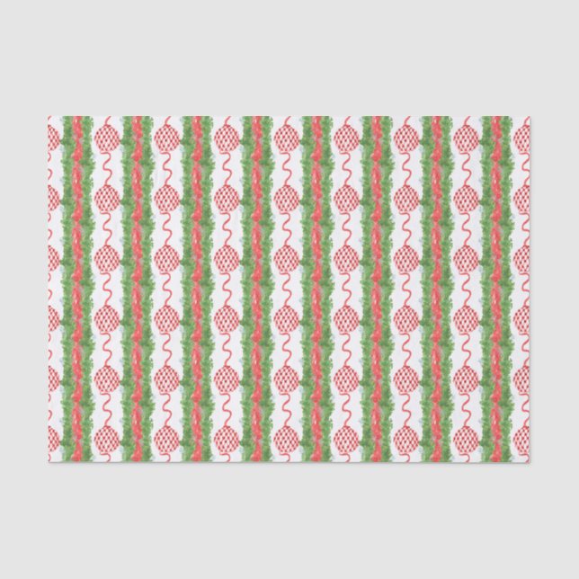 Papier Mousseline Aquarelle Chinoiserie Bow Garland Noël (Recto)