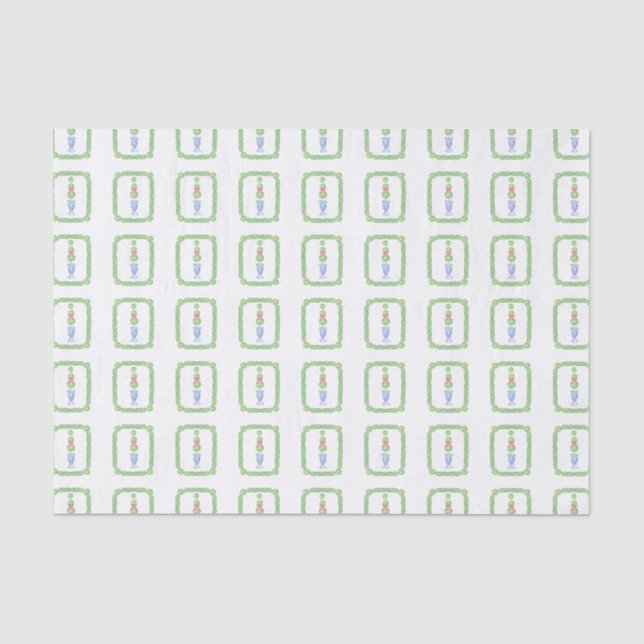 Papier Mousseline Aquarelle Chinoiserie Christmas Bow Topift Cadeau (Recto)