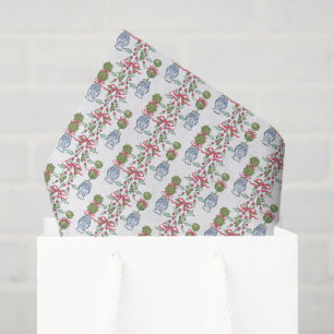 Papier Mousseline Aquarelle Chinoiserie Noël Bow rouge Topio