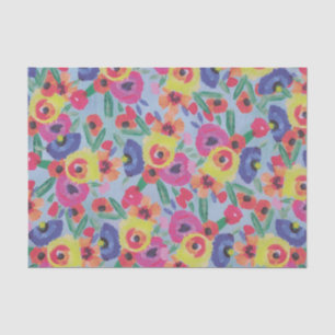 Papier Mousseline Aquarelle colorée et vibrante Botanique florale