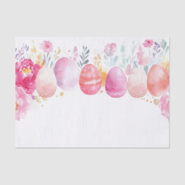 Papier Mousseline Aquarelle colorée OEufs de Pâques (Recto)