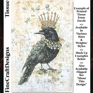 Papier Mousseline Aquarelle Corbeau, Couronne & Collier DK8L Découpa