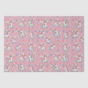 Papier Mousseline Aquarelle couleur mignonne Unicorn Anniversaire