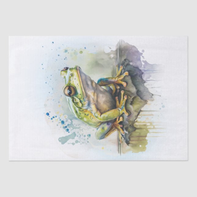 Papier Mousseline Aquarelle de grenouille (Recto)