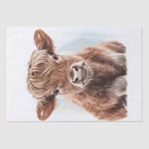 Papier Mousseline Aquarelle de la ferme Cow Highland
