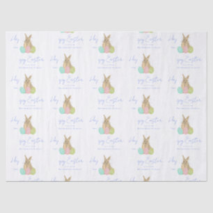 Papier Mousseline Aquarelle de lapin mignon de Pâques personnalisé