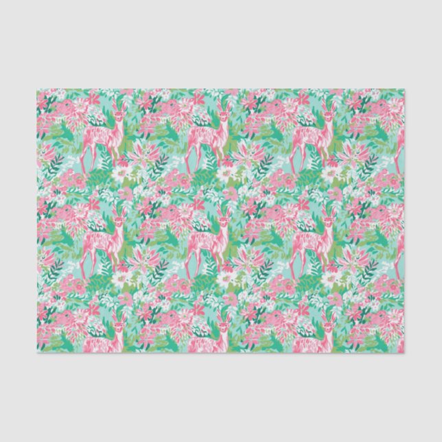 Papier Mousseline Aquarelle de Noël de Palm Beach Rinder rose (Recto)