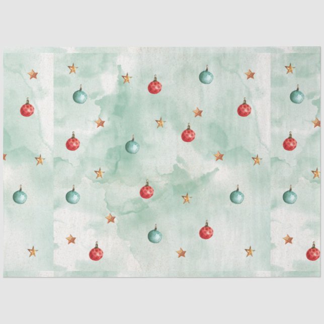 Papier Mousseline Aquarelle de Noël GoldI Design 20 (Recto)