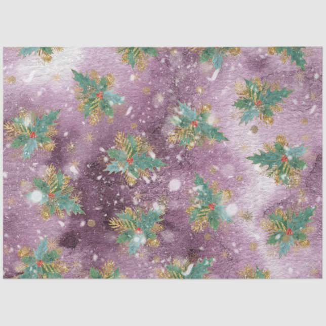 Papier Mousseline Aquarelle de Noël Papier II Design 5 (Recto)