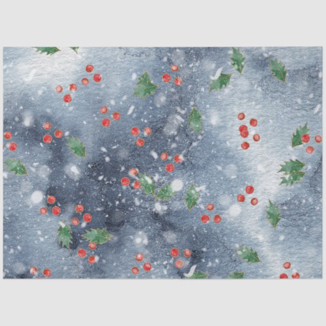 Papier Mousseline Aquarelle de Noël Papier II Design 6 (Recto)