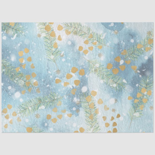 Papier Mousseline Aquarelle de Noël Papier II Design 7 (Recto)