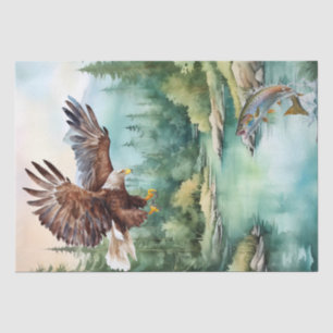 Papier Mousseline Aquarelle de truite de la rivière Bald Eagle