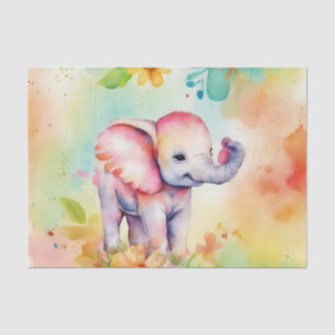 Papier Mousseline Aquarelle d'éléphant doux