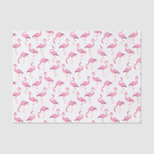 Papier Mousseline Aquarelle d'été Flamingo rose brillant