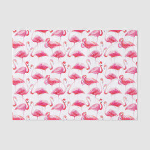 Papier Mousseline Aquarelle d'été Flamingo rose brillant