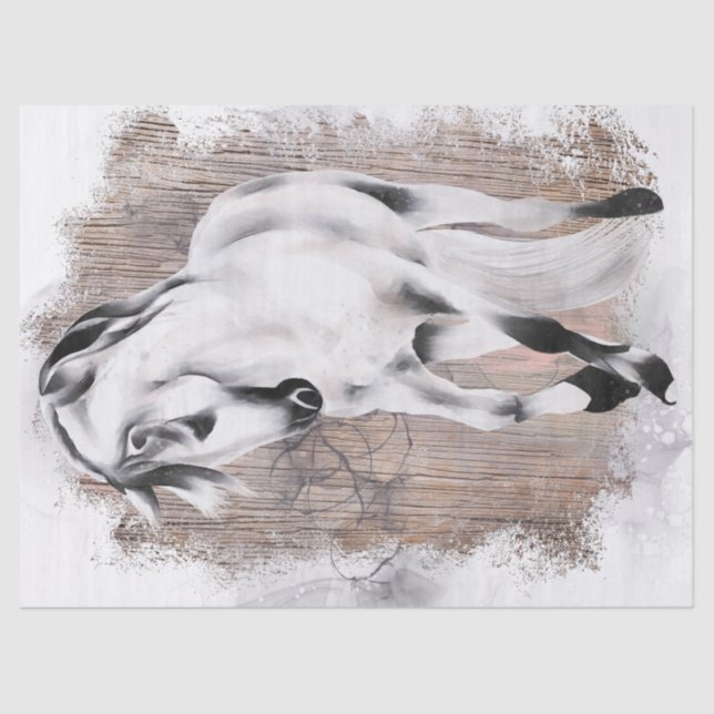 Papier Mousseline Aquarelle du cheval (Recto)