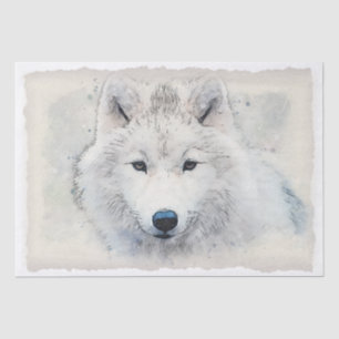 Papier Mousseline Aquarelle du renard arctique
